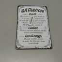 Funny Bathroom Rules Signs Metal Tin Sign, Please Flush Toilet Sign For Door, Stand Closer Its Shorter Than You Think Signs Guest Bathroom Black Wall Decor Humour Warning Sign Adult Home Decor 128 Inch (38)