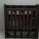 Pack of 2 Fully Assembled Bamboo Luggage Racks, Folding Suitcase Stand with Shoe Shelf, 5 Nylon Straps, Heavy Duty, Luggage Stands Ideal for Guest Room, Bedroom, Hotel, Espresso