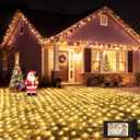 OYCBUZO 360LED Net Lights, 21ft x 5ft Connectable Christmas Outdoor Mesh Lights with Timer & 8 Lighting Modes, Waterproof String Light Plug in for Xmas Tree Bushes Garden Holiday Party - Warm White