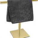 Freestanding Hand Towel Holder Countertop Modern Stand Towel Rack with Square Base Space Saving 304 Stainless Steel Hand Towel Holder Brushed Gold Finished