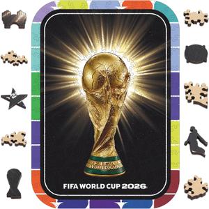 FIFA WorldCup2026 Wooden Puzzle Collectible Flash Trophy 200Pcs DecorGift
