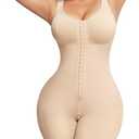 Nebility Fajas Colombianas Moldeadoras Shapewear for Women Tummy Control Postpartum Body Shaper Bodysuit with Zipper Crotch, XS