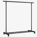 Metal Clothes Rack Garment Wardrobe Rack, Mobile Free Standing Clothing Closet Rack With Wheels, Portable Clothing Coat Organizer Rack Hanging Rack With Bottom Rack, 100×143cm ( Color : White , Size