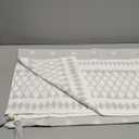 No Hook Shower Curtain with Snap in Liner Set Waffle Shower Curtain for Bathroom Hotel Style Fabric Waterproof Inner Liner71" W x 74" H, White