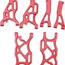 Alloy Front Upper Lower Suspension Arm and Rear Suspension Arm Set for Arrma Typhon 6S Felony Infraction Limitless Upgrade Part (Red)