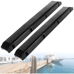 OCEANBROAD Dock Piling Bumpers 2 Pack, 48 Inch Marine-Grade Vertical Protection, 6.2" x 3.5" Inflatable PVC Fender Guards for Posts & Pilings, with Stainless Steel Hardware, Easy Installation