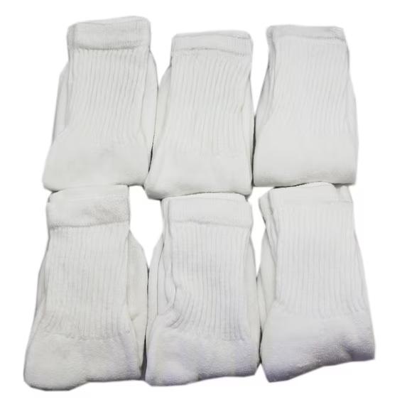 Gildan White Colored Boys' Long Crew Socks (6 Pairs, Size 9 - 2.5)