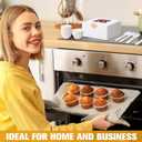 Honeydak 80 Pcs White Bakery Boxes with Window Cookie Boxes 6 x 6 x 3 Inches White Paperboard Treat Boxes 80 Pcs Spoon 500 Pcs Paper Cup 84 Pcs Stickers for Cookies Pastry Strawberries Macarons