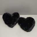 Marsui 2 Pcs Fluffy Heart Shaped Pillow Plush Cute Heart Shaped Throw Cushion Stuffed Decorative Gift Throw Pillow for Couch Bed Sofa Decoration Women(Black,11.81 x 11.02 Inch)