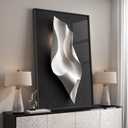 Framed Black and White Abstract Wall Art, Large Modern Elegant Prints Paintings Artwork for Walls, Contemporary Minimalist Pictures for Living Room Dining Bedroom Hallway Office Wall Decor 24x36 In