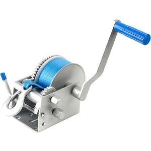 Heavy Duty Boat Winch, 4500 lbs Capacity, All Steel Construction with 2 Inch x 32 Feet Nylon Strap, Manual Hand Crank for Marine Trailer Loading