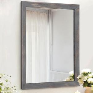 AAZZKANG Wooden Mirror Rectangle Rustic Mirrors for Wall Decorative for Bedroom Bathroom Living Room Entryway Hanging Home Decor 20"x16"
