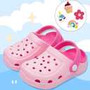 OWIF Boys Girls Toddler Clogs Little Kids Slip on Slides Sandals Truck Car Bunny Summer Water Shoes Garden Beach Pool Outdoor Bathing Shower Slippers Pink, 10-10.5 Little Kid