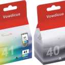 PG-40 CL-41 Ink Cartridges Set Replacement for Canon 40 and 41 Ink Cartridges PIXMA MX310 MP140 MP170 MP180 MP190 MP210 iP1600 iP2600 FAX-JX200 Printer (Black, Tri-Color)
