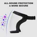Super Protective Face Shield,Anti Fog Mask,Adult Clear Face Shield,Plastic Face Mask (Black）