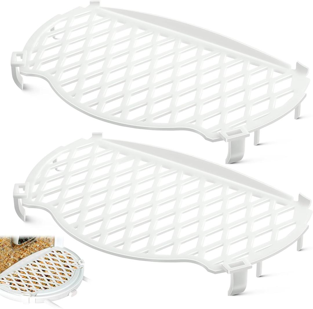 2 Pack Bird Seed Guard Compatible with Netvue Birdfy, White Bird Feeder Accessories, Easy to Install, Waterproof & Durable & Prevents Food Waste