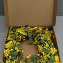 J'FLORU Artificial Spring Wreath 22 Inch Summer Wreaths for Front Door Yellow Daisy Wreath for Indoor Outdoor Home Decor and Easter Celebration