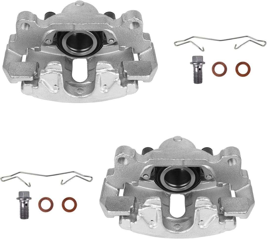 Autoround 19B2974 19B2975 Front Brake Caliper w/Bracket Fit for Audi & Volkswagen Models - Jetta 2005-2018/ A3 2010-2013/ Beetle 2012-2019/ Golf 2010-2014/ A1 11-13 / Bora, Both Driver Passenger Side