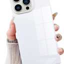 for iPhone 16 Pro Case, Bright Neon Trendy Shockproof Slim Phone Case for Women Girls [Never Fade] [Minimalist Aesthetic] [Reinforced Corners Protection] 6.3 inch 2024, White