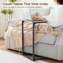 AMHANCIBLE C Shaped End Tables Set of 2, Couch Side Tables that Slide Under, TV Trays for Living Room, Bedroom, Small Space, Sofa, Grey HET02BGY
