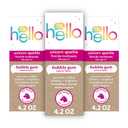 hello Unicorn Sparkle Kids Fluoride Toothpaste, Natural Bubble Gum Flavor, ADA Approved, Ages 2+, No Artificial Sweeteners, No SLS, Gluten Free, Vegan, Pack of 3, 4.2 oz Tubes