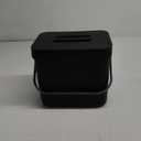 Kitchen Trash Can with Lid, LALASTAR Wall-Mounted Under Sink Small Garbage Can for Kitchen, Bathroom, Compost Bin Countertop, Cabinet Trash Can Hanging, 1.8 Gallon, (Black, 7L)