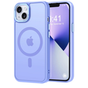 Thomo Strong Magnetic for iPhone 13 Case & iPhone 14 Case [Compatible with Magsafe] Translucent Matte Slim Shockproof Women Girl Anti-Fingerprint Protective Case for iPhone 14/13 6.1", Light Purple, Pack of 2