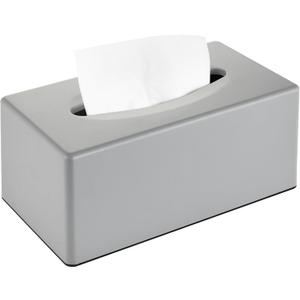 Y-in Hand Tissue Box Cover, Rectangular Facial Tissue Holder with Bottom, Decorative Storage Box for Bathroom Vanity, Toilet Tank, Car, Dressers, Night Stand, Rv, Parlors and Offices - Grey