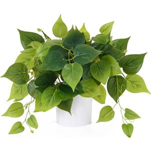 Waipfaru Faux Plants Indoor with Plastic Pots, Realistic Small Fake Plants, Fake Plants with Pothos, Fake Potted Plants, Artificial Plant for Home Shelf Bathroom Kitchen Office Indoor Outdoor Decor