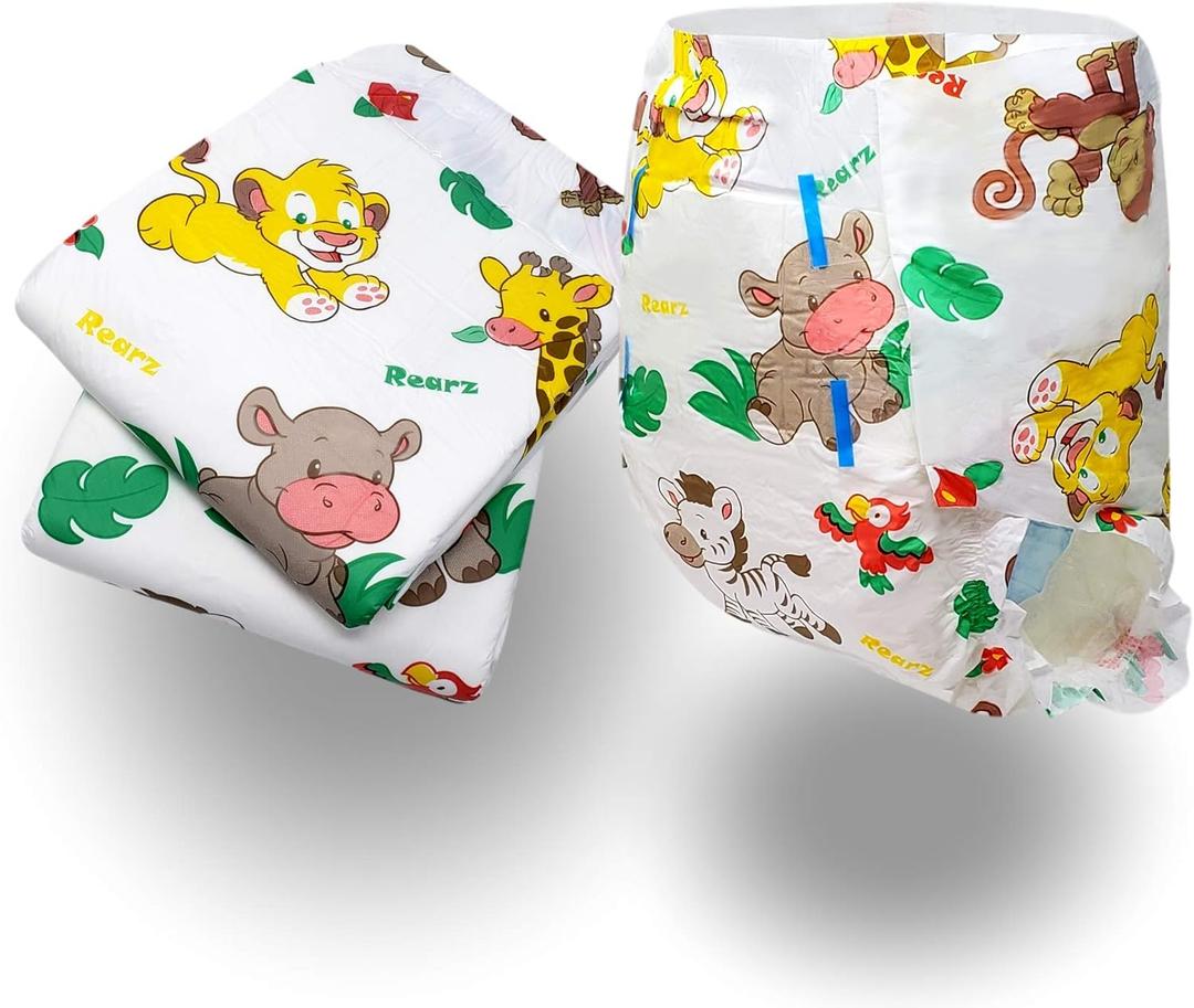 Rearz - Mega Safari - 11,000ml Adult Printed Diapers (Sample 2 Pack) (Medium)