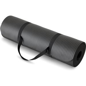 Amazon Basics Extra Thick Exercise Yoga Mat with Carrying Strap 1-Inch