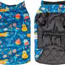 CuteBone Winter Dog Coat - Waterproof Windproof Reversible Vest, Thick Adjustable Cold Weather Jacket for Small Medium Large Dogs, Soft with Leash Hole (2- Camping)