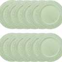 Green Charger Plates Set of 12, 13" Plastic Chargers for Dinner Plates, Thanksgiving, Christmas Party Banquet Serveware Supplies