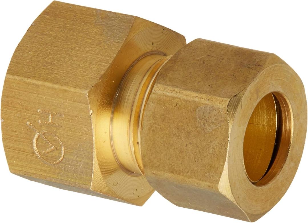 LASCO 17-6761 1/2-Inch Female Compression by 3/8-Inch Male Compression Brass Adapter, Copper