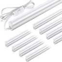 Pak 4FT LED Shop Lights, 2300LM 6500K Cool White, 20W Energy Efficient Linkable Ceiling and Under Cabinet Lighting, T5 Integrated Utility Fixture for Garage, Workshop, Basement, FCC Certified, 8 Pack