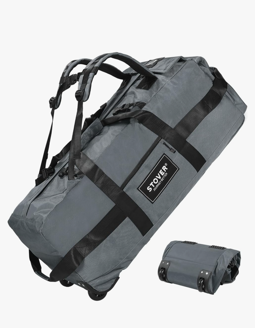 80L Rolling Duffel Bag with Wheels, Extra Large 31 Inch Durable Travel Duffle Bag- Rugged, Collapsible, Rollable Design w/Shoulder Straps- Use as Luggage or Backpack for Men/Women (Grey)
50+ bought in past month