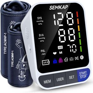 Blood Pressure Monitor, Auto Upper Arm Blood Pressure Monitors for Home Use, Large LED Screen with 9-17'' & 13-21'' Extra Large 2 BP Machine Cuff, 2x99 Memory, Voice Broadcast with USB Cable