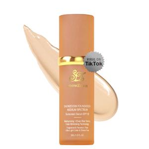 Medium/Light Spectrum-Color Changing Foundation 4 in 1 -with SPF 50+,Hydrating Longwearing & WaterproofMakeup Care (Deep Natural -for darker skinned people, 1.2oz)