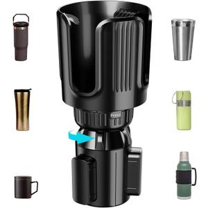 Car Cup Holder Expander with Adjustable Offset Base, All Purpose Cupholder Extender for car with Expandable, Univeral for Most Popular Large Travel Drink Bottles Hydro Owala Mugs etc. (Medium)