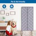 Magnetic Thermal Insulated Door Curtain,Automatic Closing Soundproof Temporary Door Cover,Hands Free Windproof Magnetic Screen Door,Keep Warm Winter&Cool Summer(32'' x 80'',Grey) (MML-001)