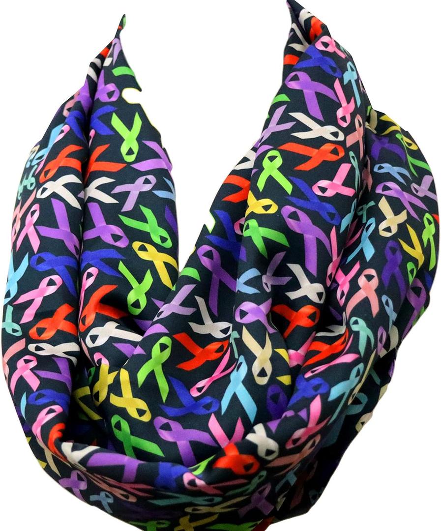 Di Capanni Cancer ribbon infinity scarf women Oncologists survivors doctors nurse chemotherapy chemo (Black)