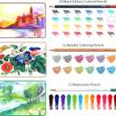 Smilo 76-Piece Drawing Kit: 24 Colored, 12 Watercolor, 12 Metallic & 12 Graphite Pencils - Pro Art Supplies with Sketchbook, Charcoal, Water Brush Pen for Adults, Teens, Beginners