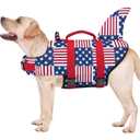 Malier Dog Life Jacket, Ripstop Dog Life Vest with High Buoyancy for Swimming Boating, High Visibility Shark Puupy Lifesaver for Small Medium Large Dogs (Plaid, Medium)