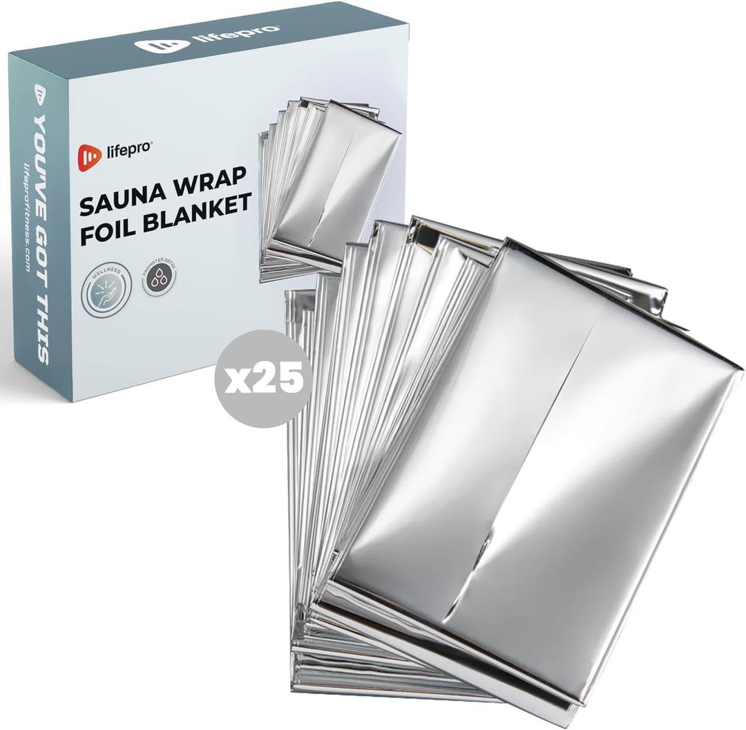 LifePro Sauna Wrap Foil Blanket - Disposable Non-Toxic Thermal Blanket Foil Wrap - for Max Body Heat Retention, for Use with Far Infrared Sauna Blanket Therapy - 63" x 82.5"