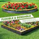 6-Pack Heavy Duty Metal Garden Border(20FT), 6 in *37 in Hammer-in Landscape Edgings with 6 Pcs Plastic Stakes, Bendable Lawn Edgings for Yard, Tree Rings, Lawn,Pathway-Black