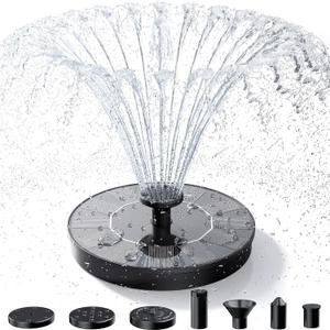 AISITIN Solar Fountain, Solar Bird Bath Fountains Pump with 6 Nozzles, 2026 Upgraded Free Standing Floating Solar Powered Water Fountain Pump for Bird Bath, Garden, Pond, Pool and Outdoor