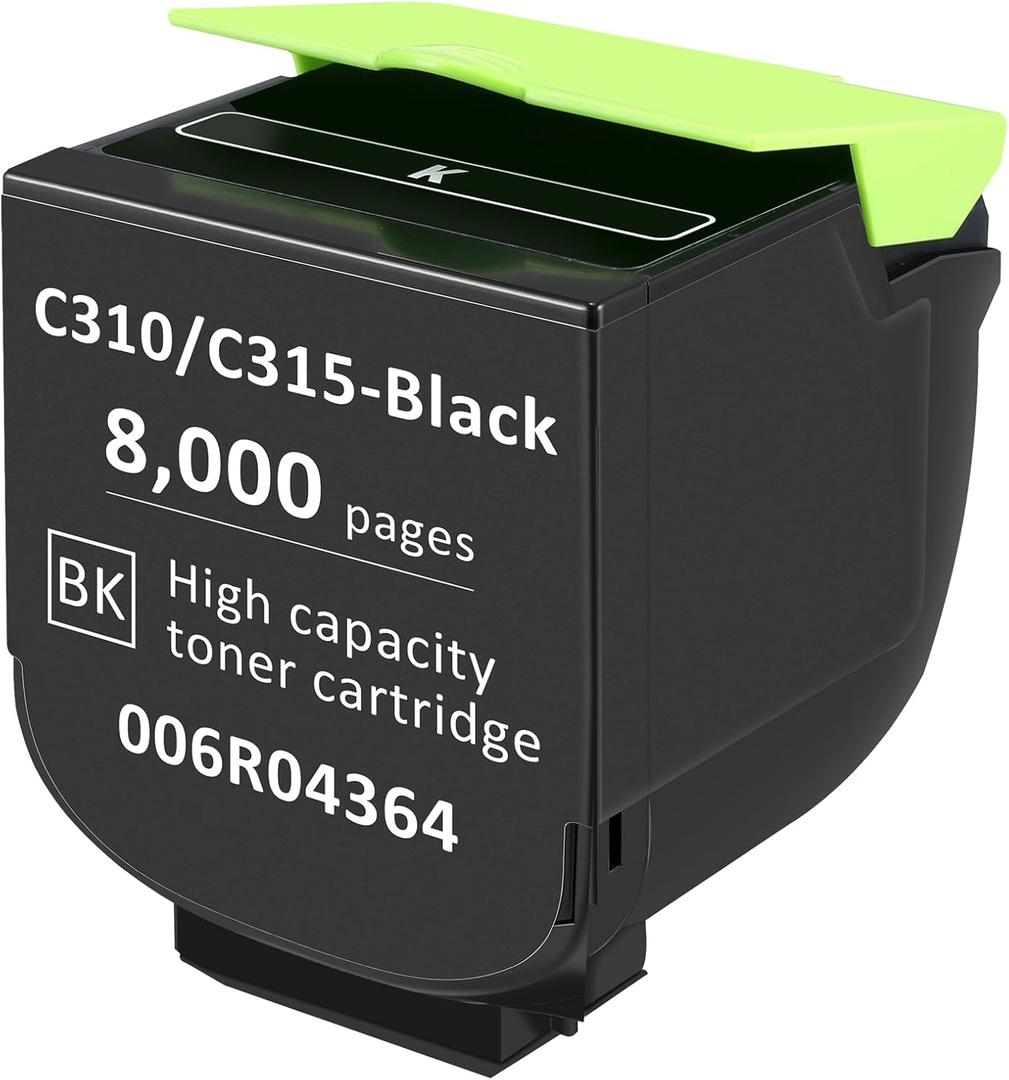 for Xerox C310 C315 Toner Cartridge Black 8000 Pages Extra High Capacity Replacement 006R04364 Compatible 006R04356 Standard Ink Cartridge for Xerox C315DNI C310DNI Color Multifunction Printer (Black)