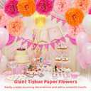 12 Pcs Tissue Paper Flowers, Large Handmade Artificial Flowers, Giant Floral Decorations, Multi-Layer Floral Orbs, Wedding Party Wall Decors, Reusable Backdrop Supplies