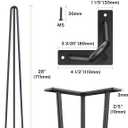Hairpin Table Legs 28 inch – Set of 4 Metal Desk Legs Industrial Style Heavy Duty Steel Furniture Leg with Feet Protectors for Coffee Table/Side Tables/End Table/Nightstands/Bench/Stool DIY (Black)