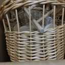 Vintage Wicker Baby Carriage Centerpiece with White Lace Trim
